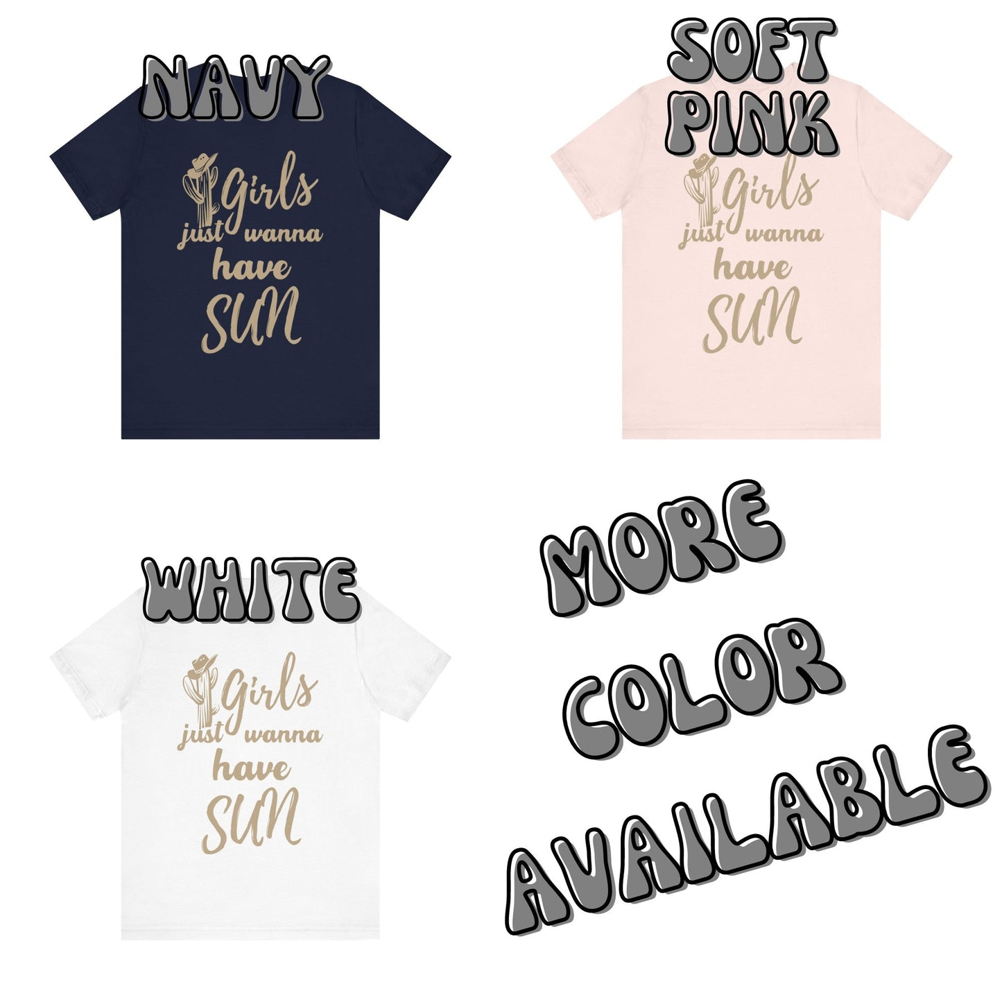 Beige Girls Just Wanna have Sun T-Shirt