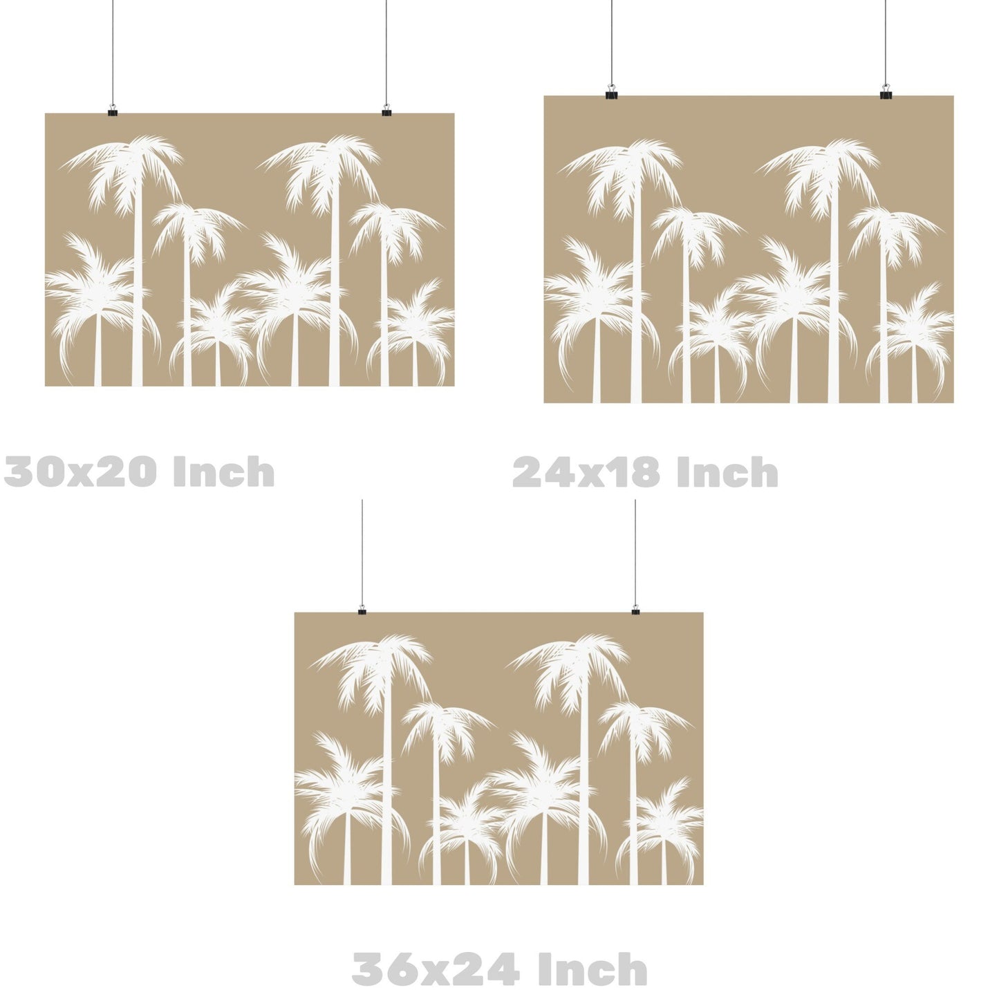 Landscape Beige Palm Trees Poster