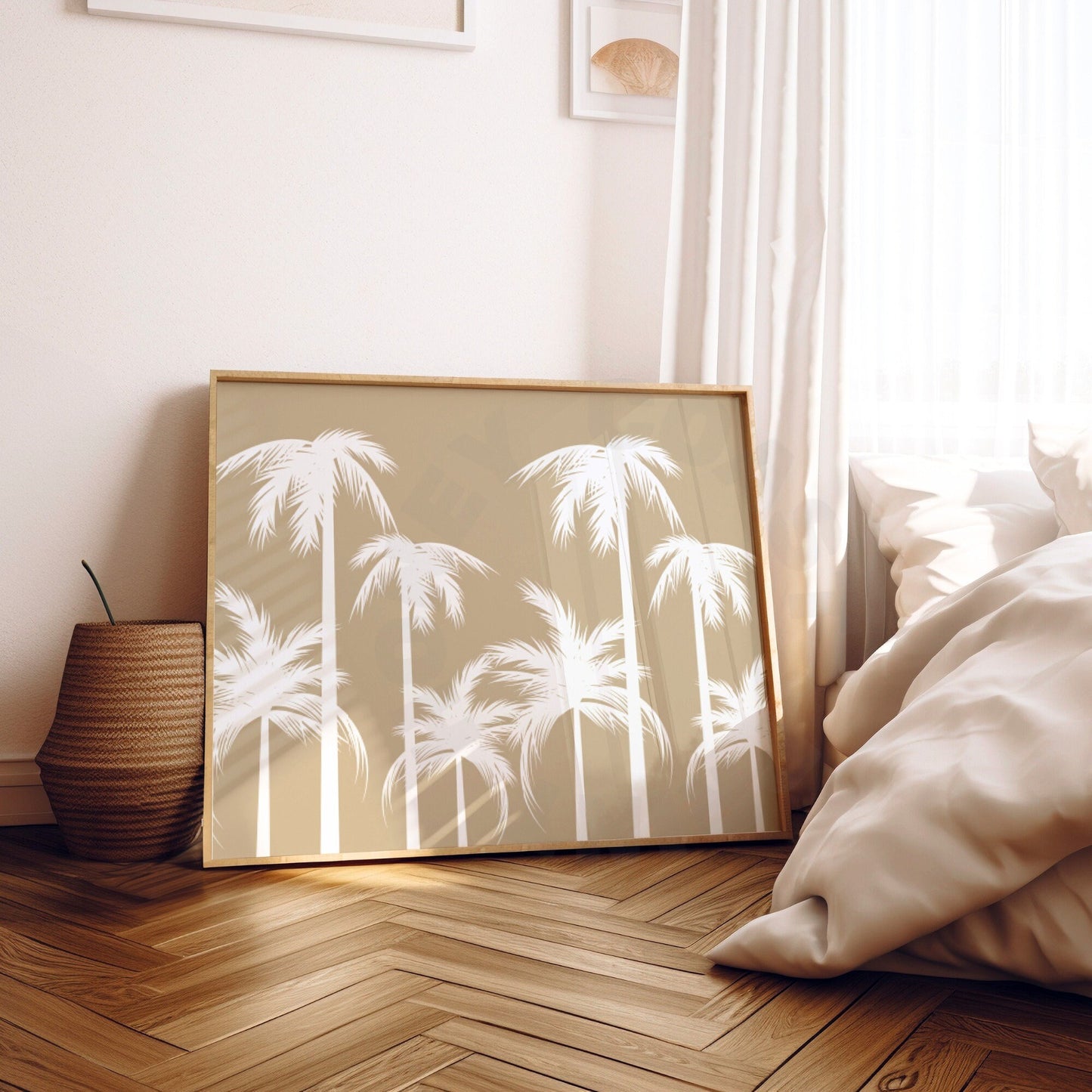 Landscape Beige Palm Trees Poster