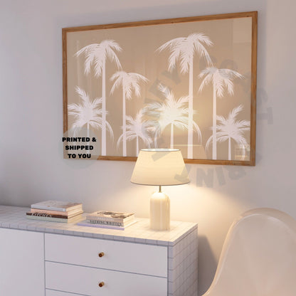 Landscape Beige Palm Trees Poster