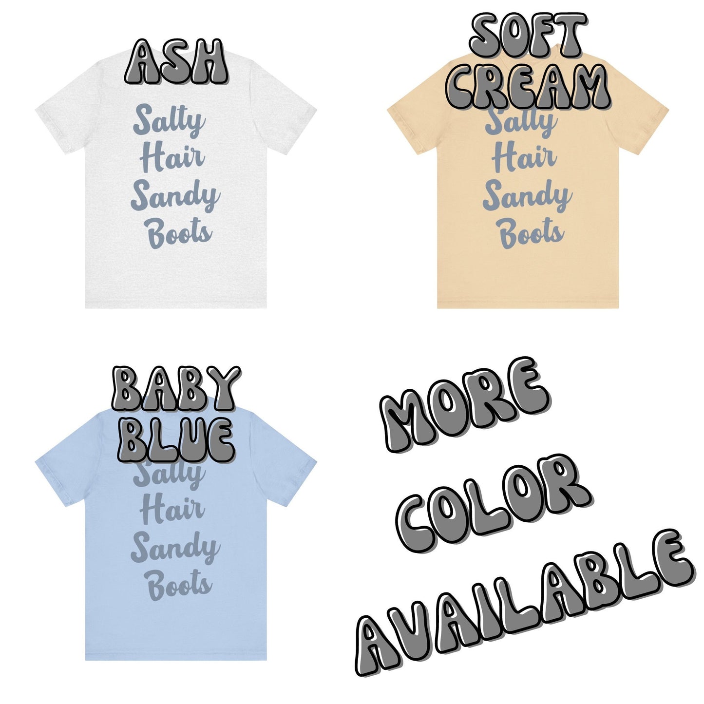 Coastal Blue Salty Hair Sandy Boots T-Shirt