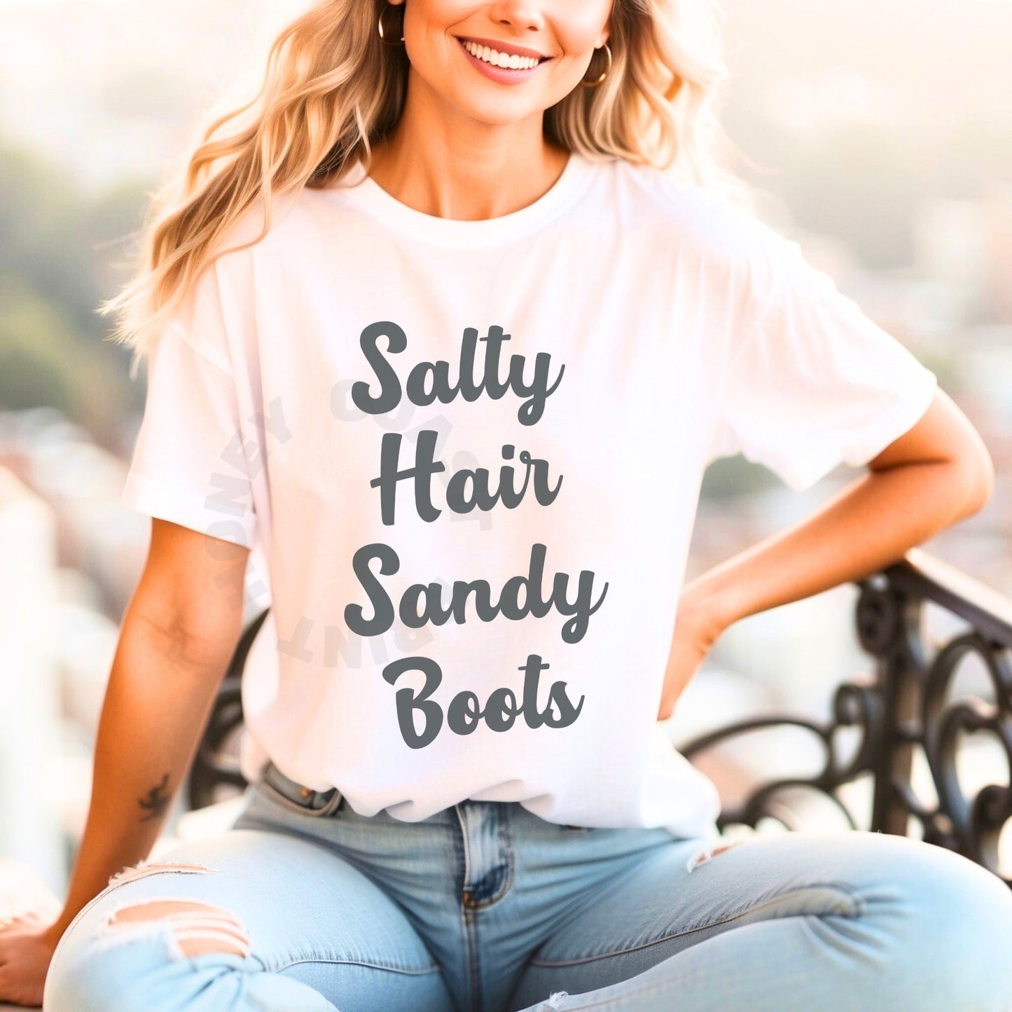 Monotone Salty Hair Sandy Boots  T-Shirt