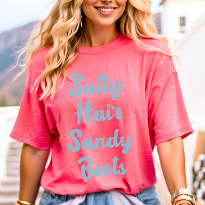 Surf Blue Salty Hair Sandy Boots  T-Shirt