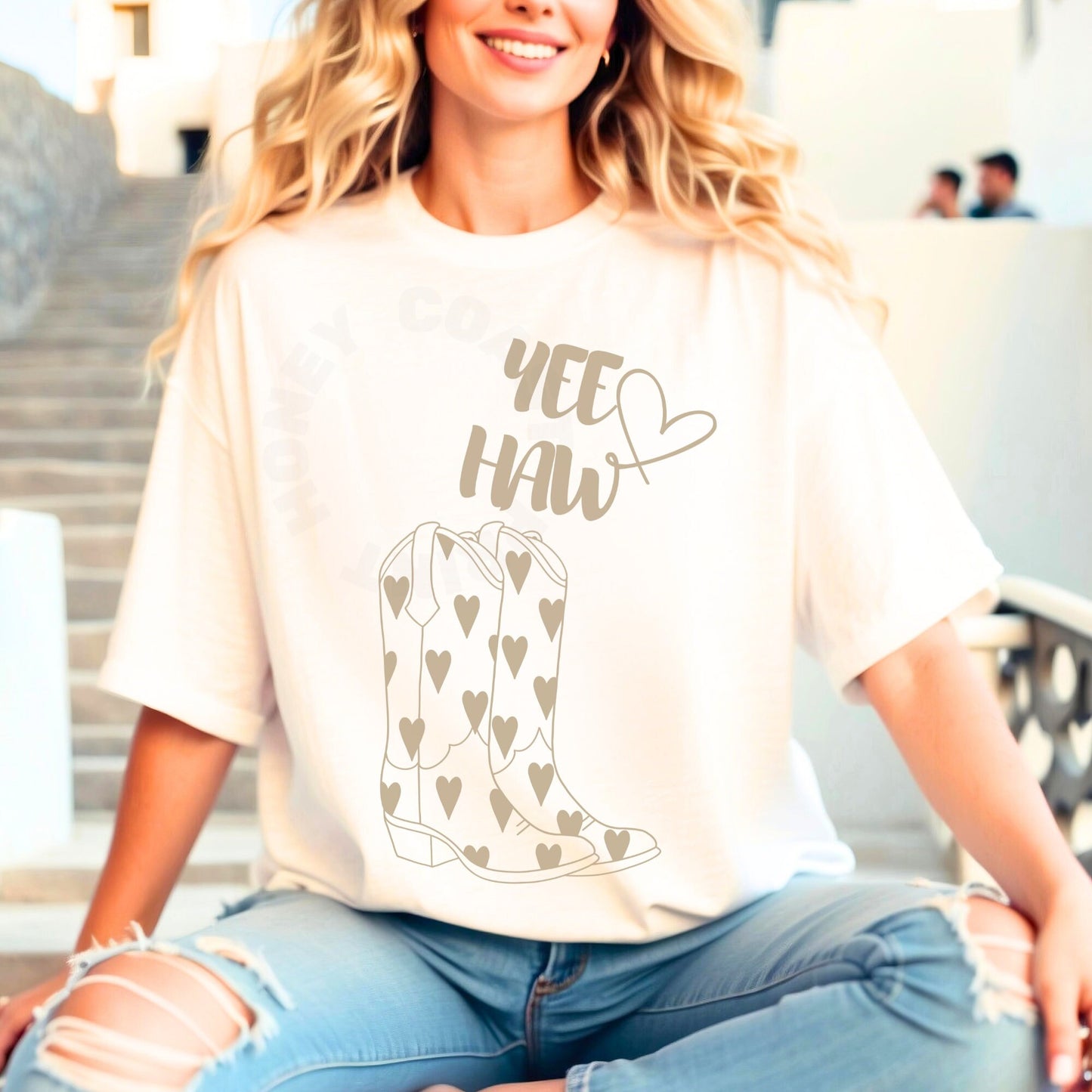Beige Western Boots Yee Haw T-Shirt