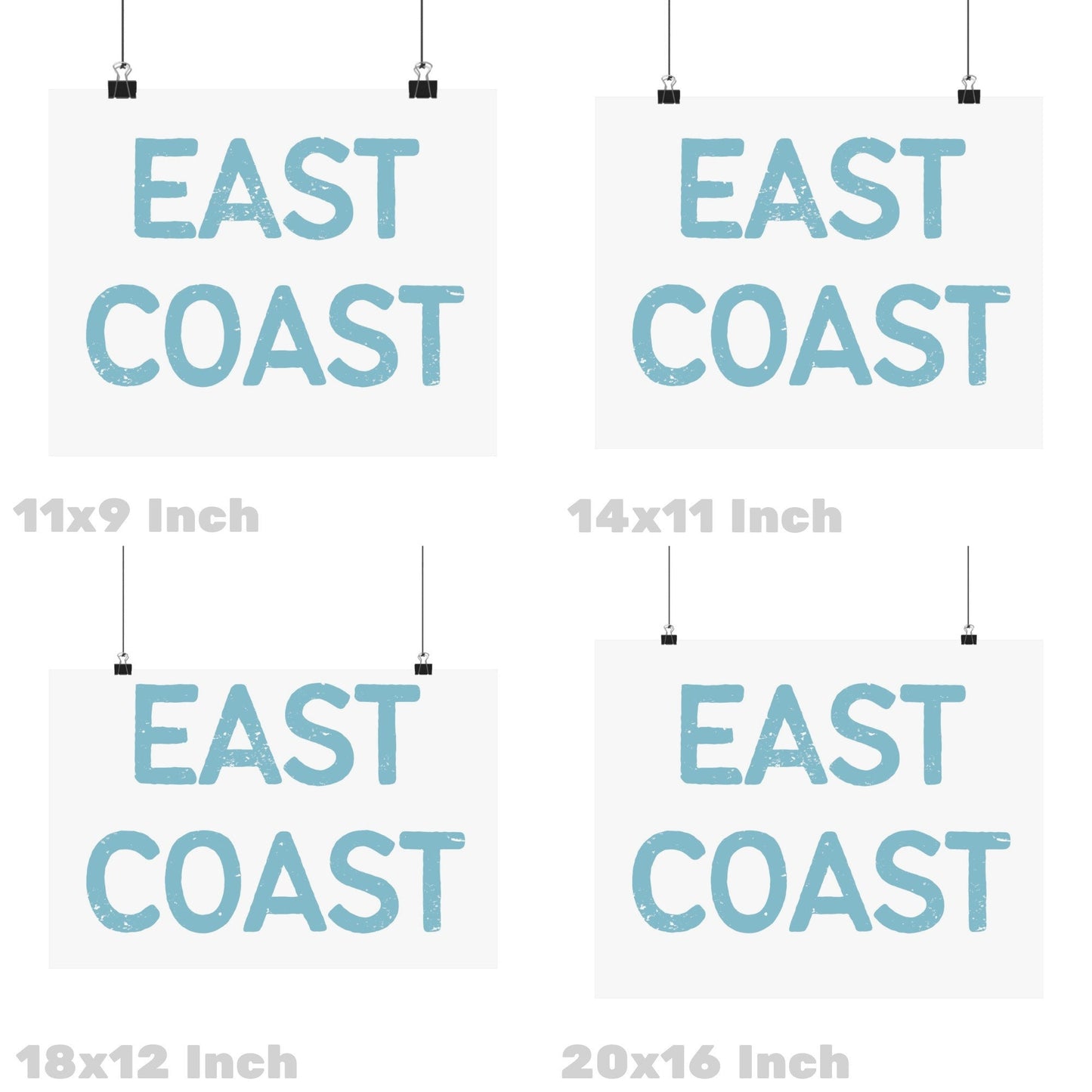 Landscape Surf Blue East Coast Poster