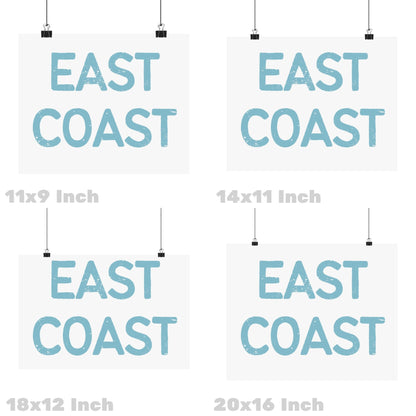 Landscape Surf Blue East Coast Poster
