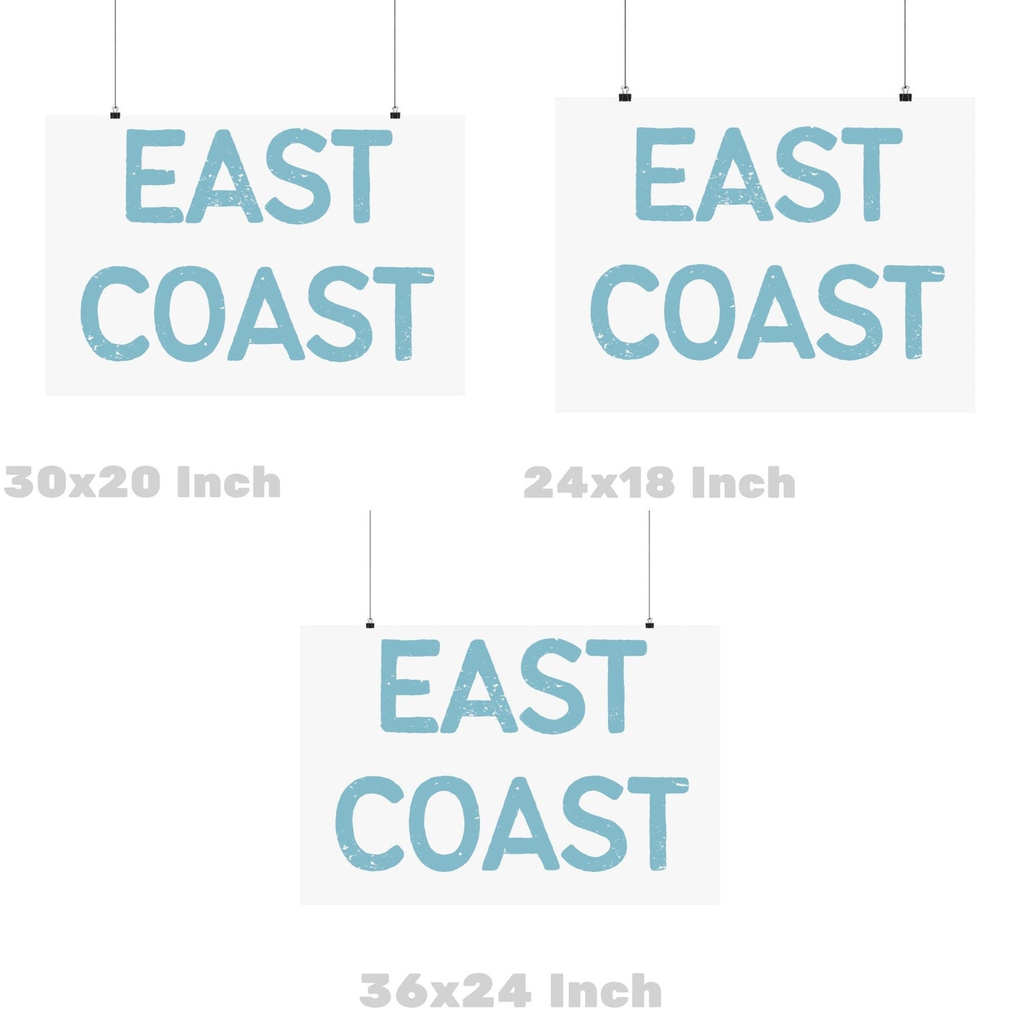 Landscape Surf Blue East Coast Poster