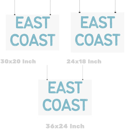 Landscape Surf Blue East Coast Poster