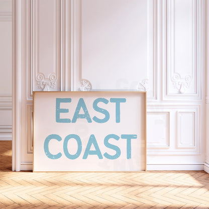 Landscape Surf Blue East Coast Poster