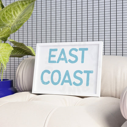 Landscape Surf Blue East Coast Poster