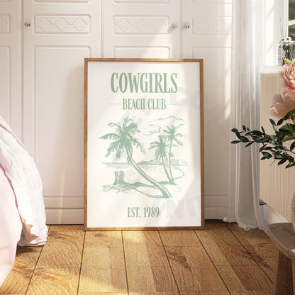 Sage Green Coastal Cowgirl Digital Prints, Set Of 3