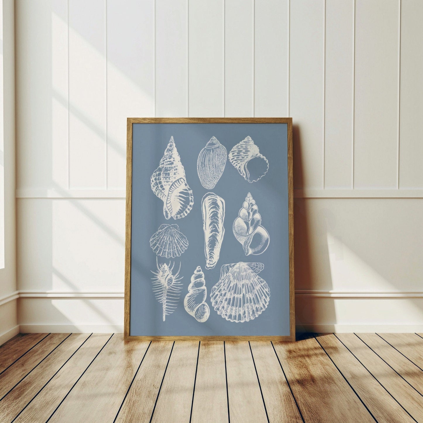 Coastal Blue Seashells Poster