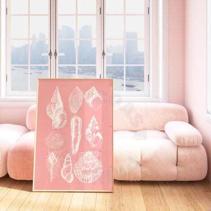 Pink Seashells Poster