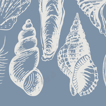 Landscape Coastal Blue Seashells Digital Prints