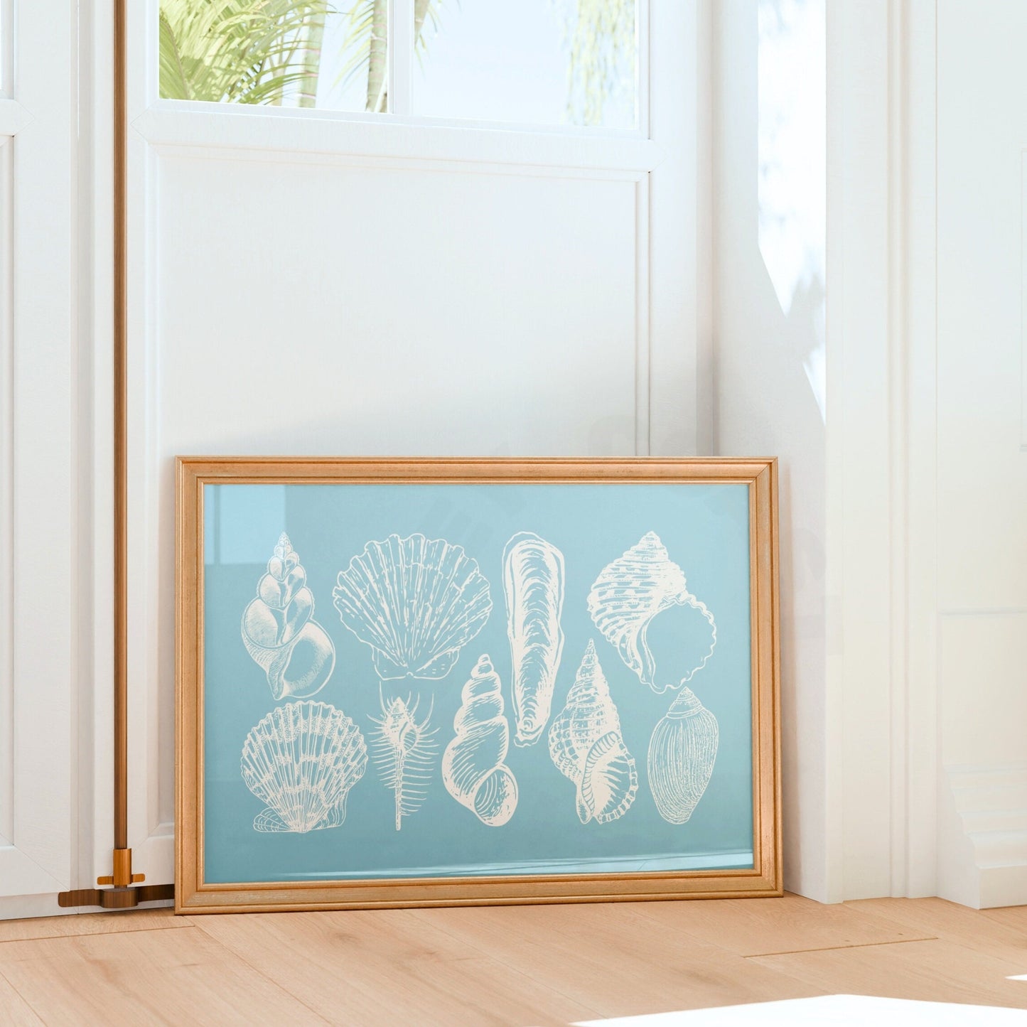 Landscape Surf Blue Seashells Poster