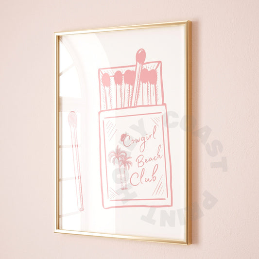 Pink Coastal Cowgirl Matchbox Digital Prints