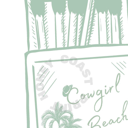 Sage Green Coastal Cowgirl Beach Club Matchbox Digital Prints