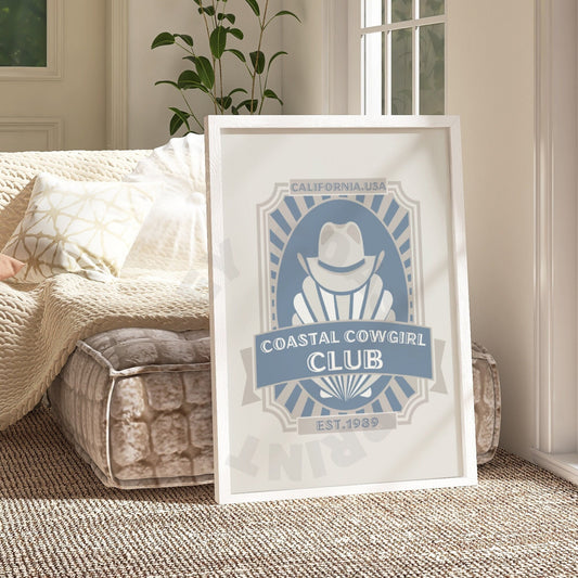 Coastal Blue Cowgirl Club Digital Prints