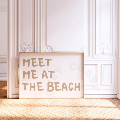 Beige Meet Me At The Beach Digital Prints