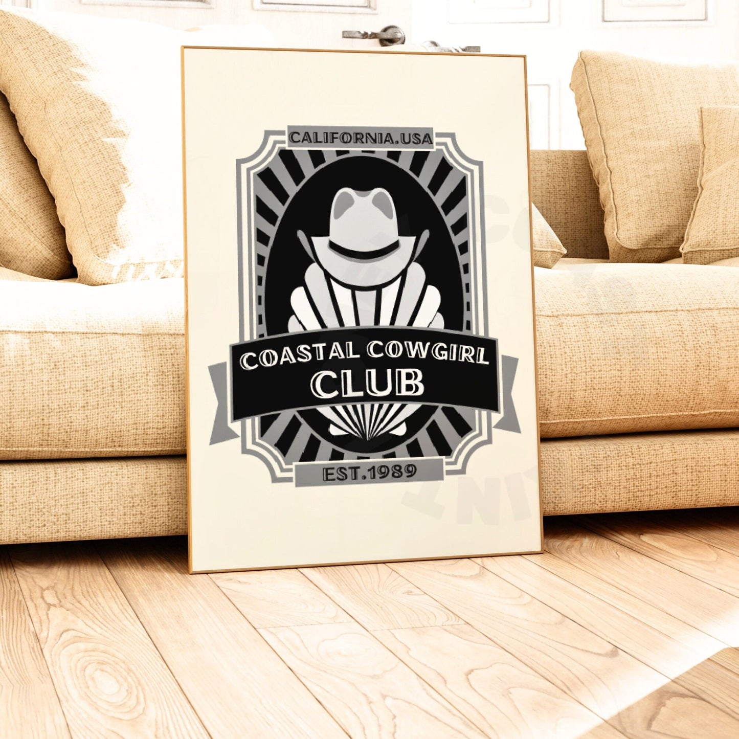 Monotone Coastal Cowgirl Club Digital Prints