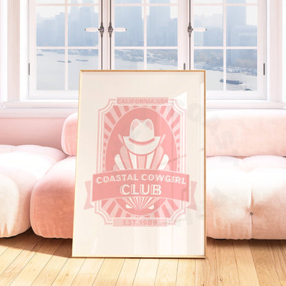 Pink Coastal Cowgirl Club Digital Prints