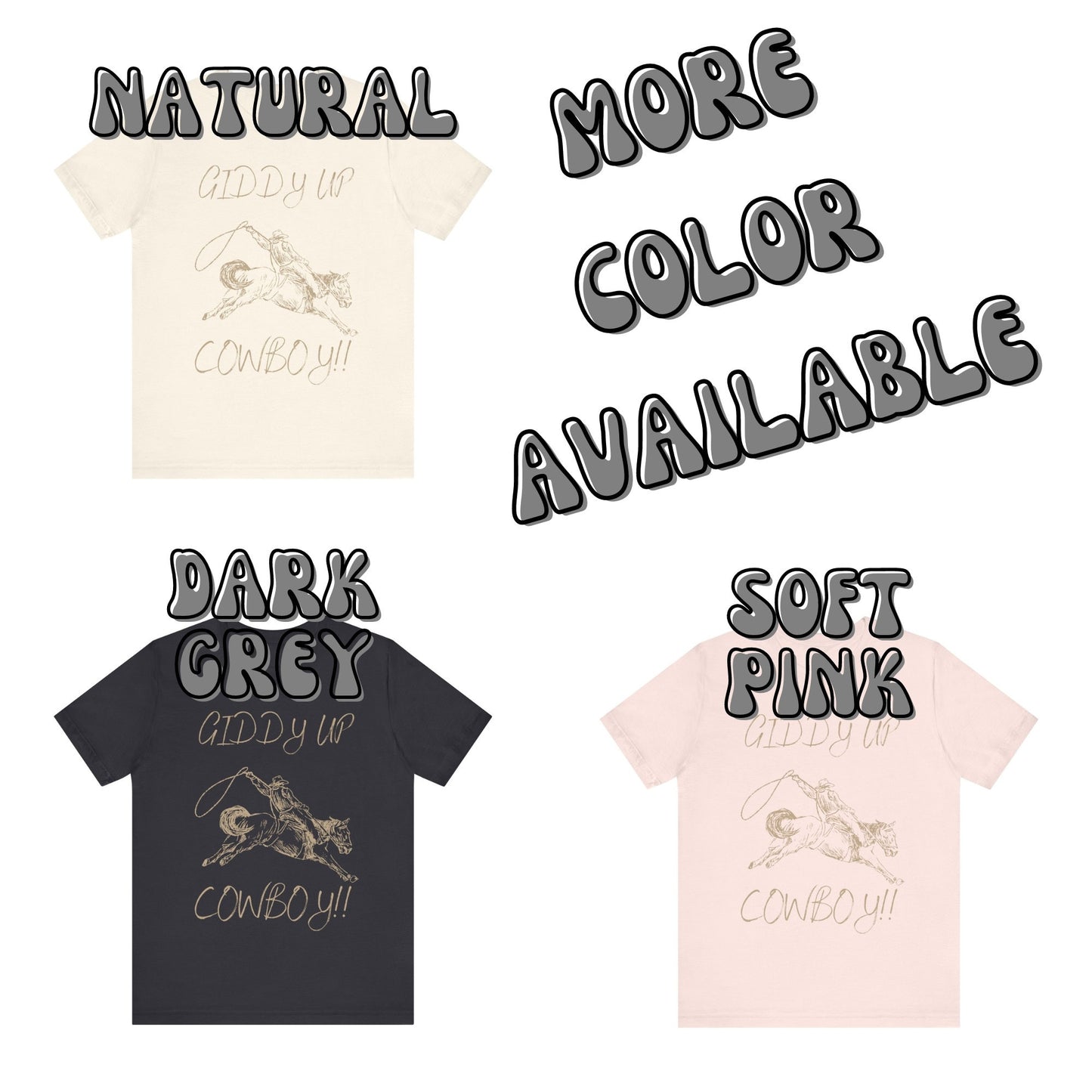 Beige Giddy Up Cowboy T-Shirt