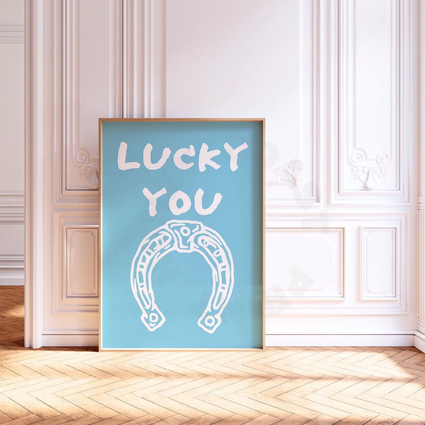 Surf Blue Lucky You Horseshoe Digital Prints