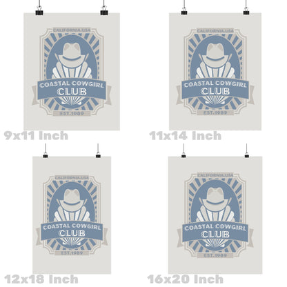 Coastal Blue Coastal Cowgirl Club Seashell Poster