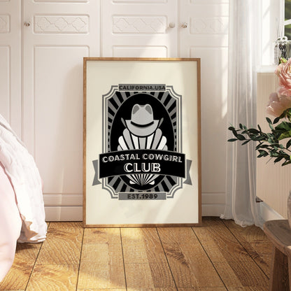 Monotone Coastal Cowgirl Club Poster