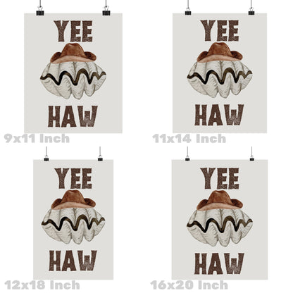 Yee Haw Seashell And Cowboy Hat Poster