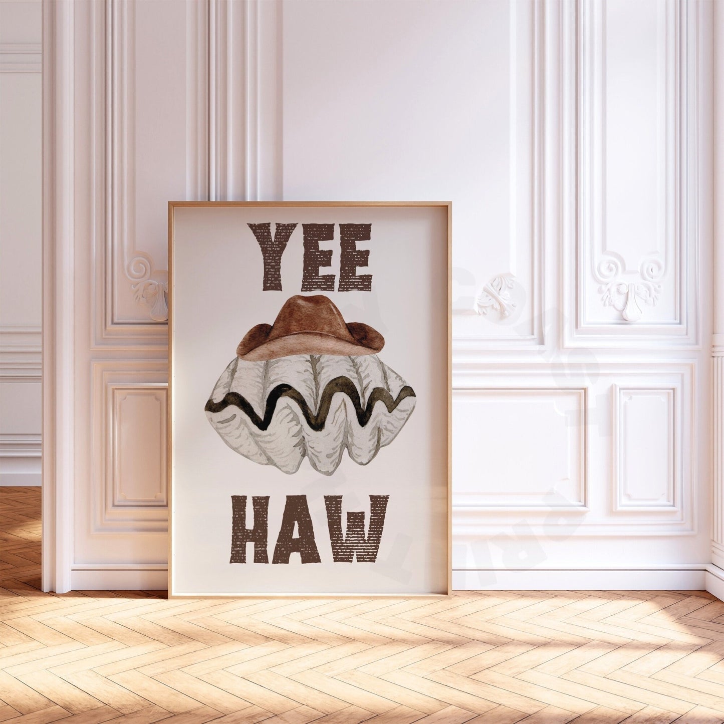 Yee Haw Seashell And Cowboy Hat Poster