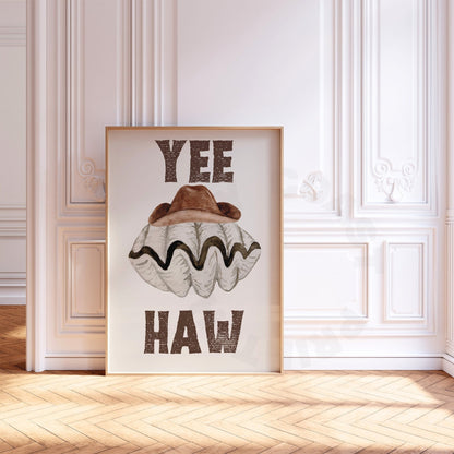 Yee Haw Seashell And Cowboy Hat Poster