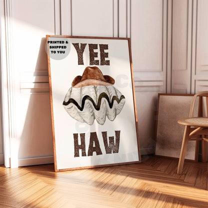 Yee Haw Seashell And Cowboy Hat Poster