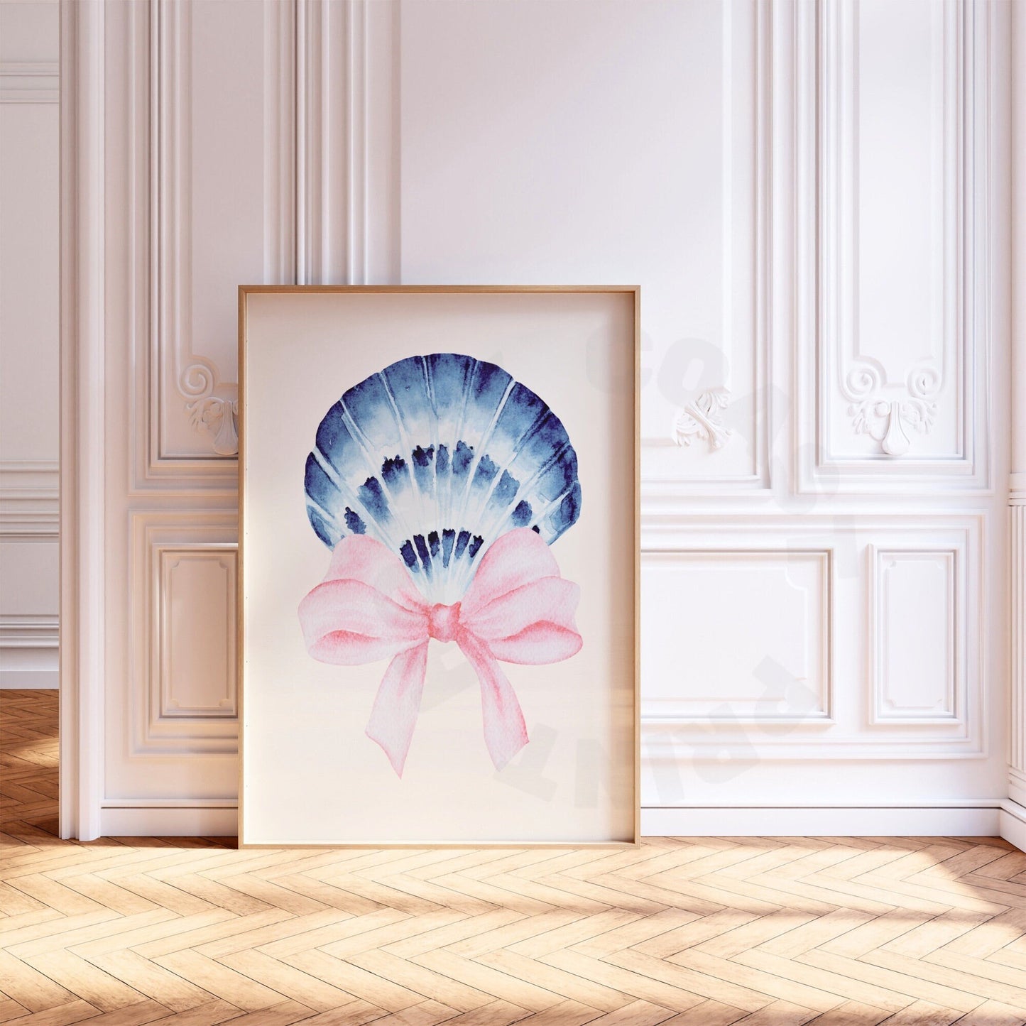 Seashell Pink Bow Digital Prints