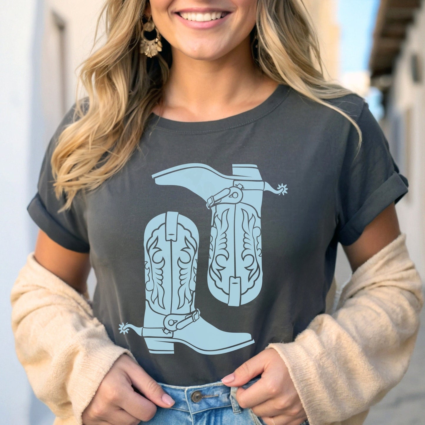 Baby Blue Cowboy Boots T-Shirt