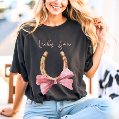 Lucky You Horseshoe With Bow T-Shirt