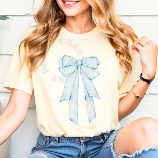 Baby Blue Watercolor Bow T-Shirt