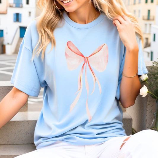 Pink Watercolor Bow T-Shirt