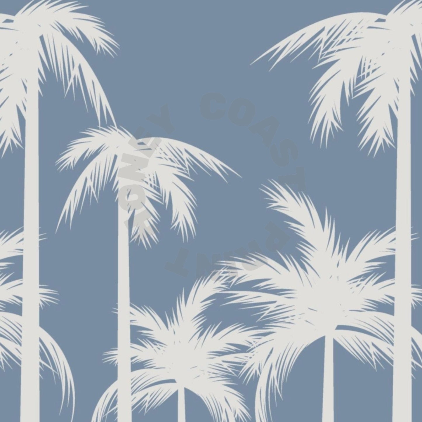 Landscape Coastal Blue Palm Trees Poster