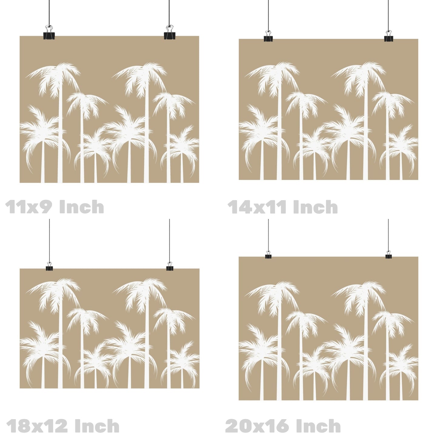 Landscape Beige Palm Trees Poster