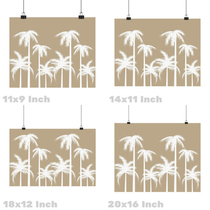 Landscape Beige Palm Trees Poster