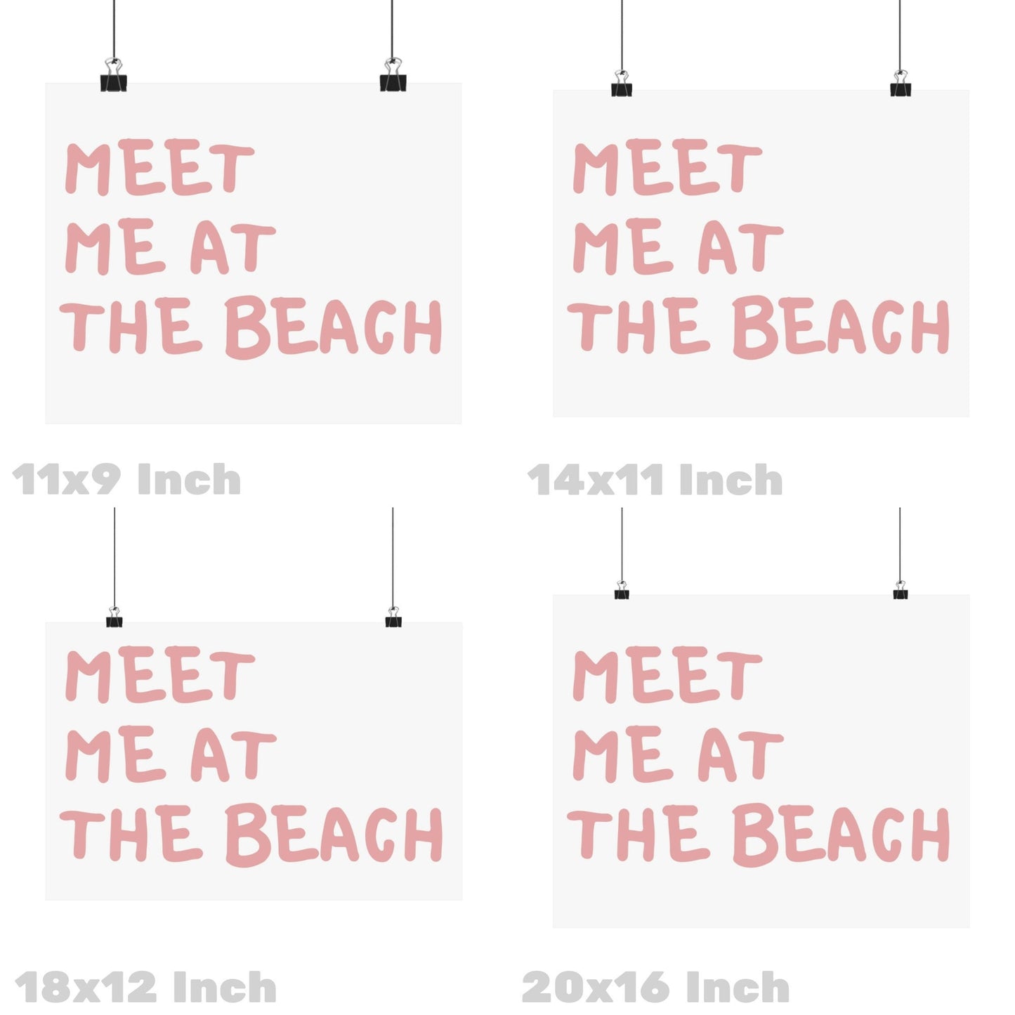 Pink Meet Me At The Beach Poster