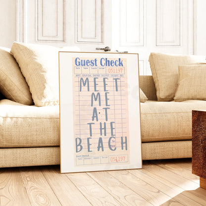 Meet Me At the Beach Guest Check Digital Prints