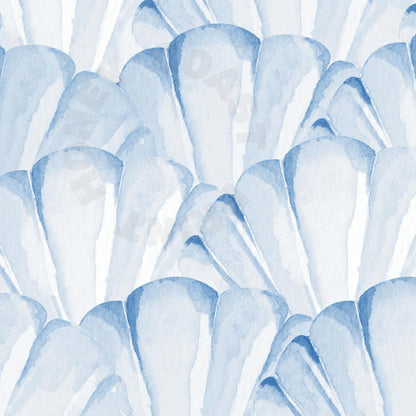 Landscape Blue Watercolor Seashells Poster