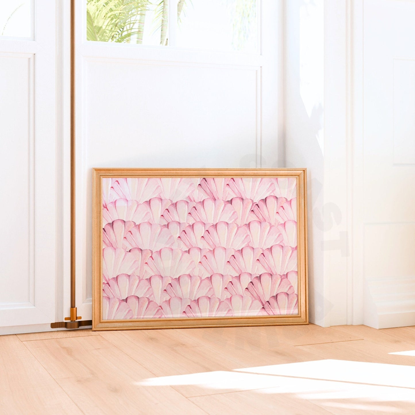 Landscape Watercolor Pink Seashells Poster