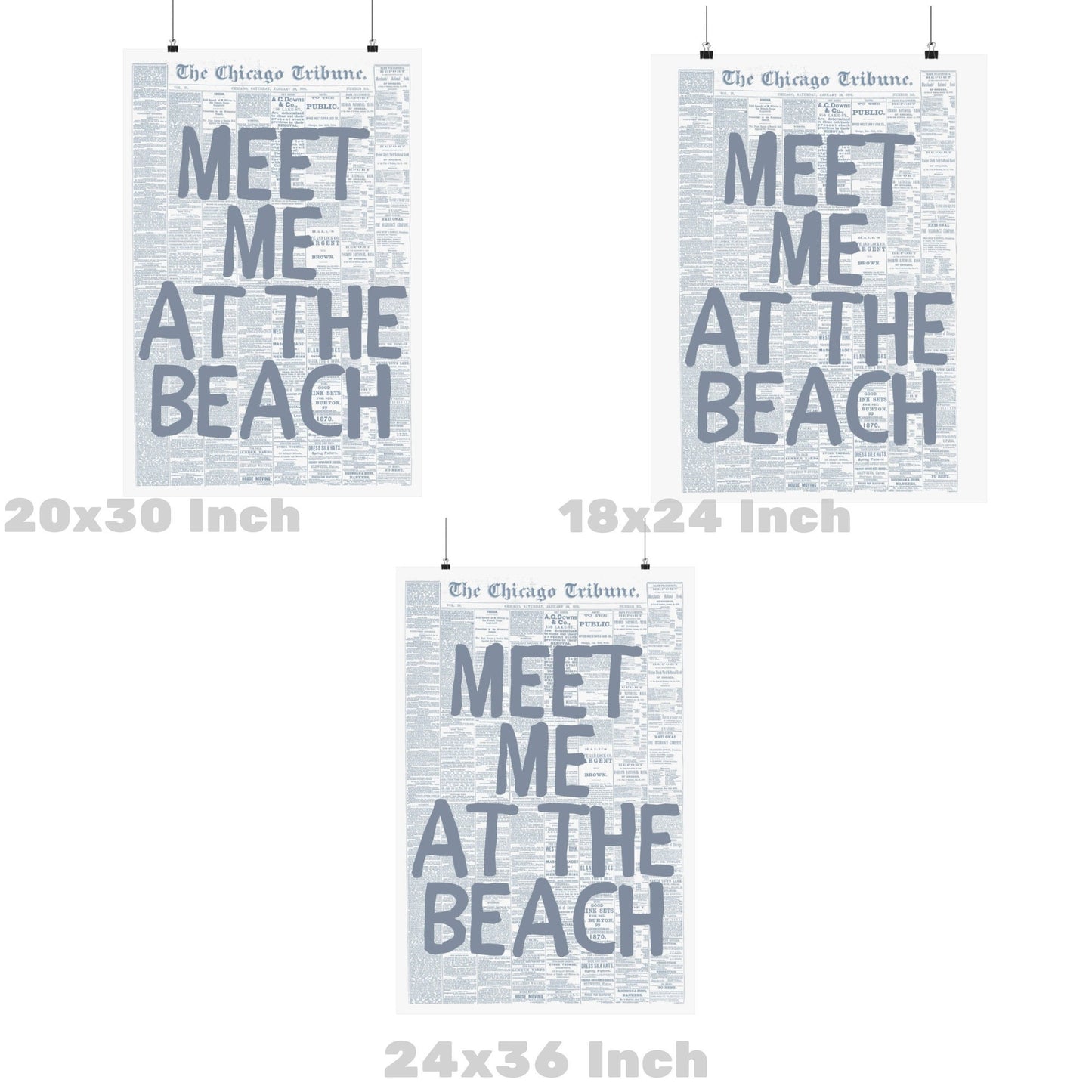 Coastal Blue Meet Me At The Beach Love Letter Poster