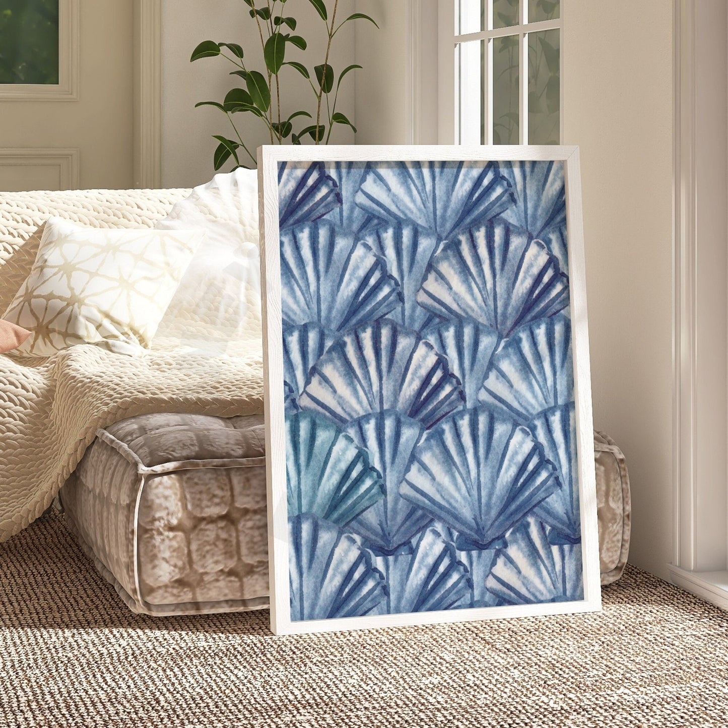 Navy Seashells Digital Prints