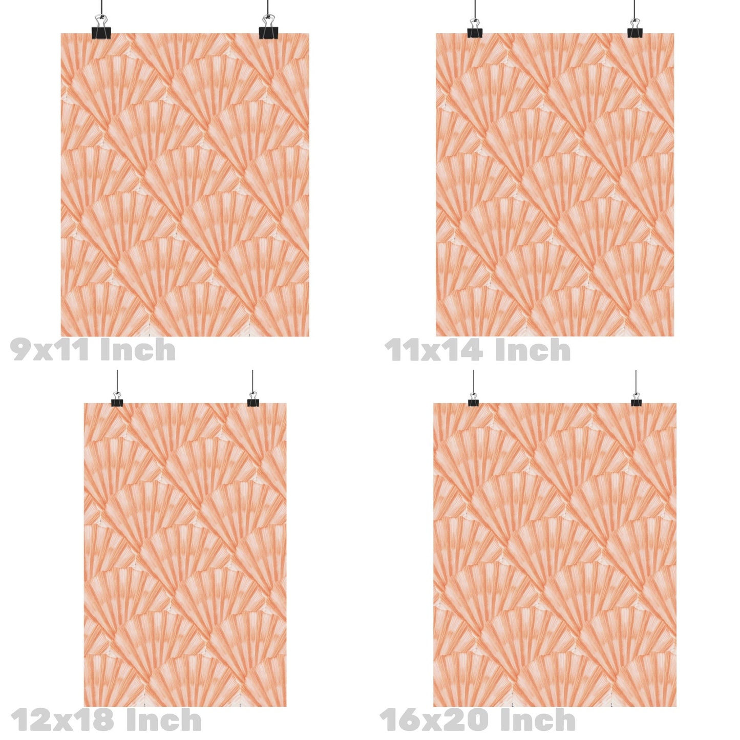 Sunny Orange Seashells Poster