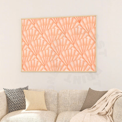 Landscape Sunny Orange Seashells Poster