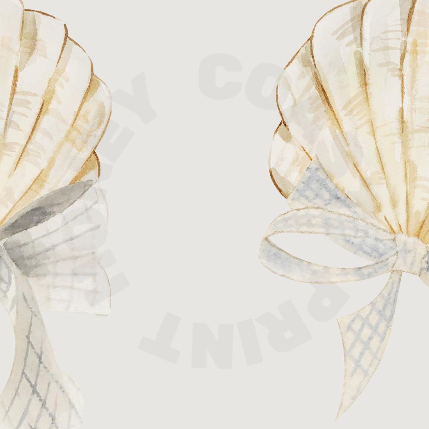 Landscape Neutral Seashells & Hair Bows Digital Prints